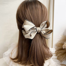 Load image into Gallery viewer, Handmade Bow Hairpin for Girl Houndstooth Plaid Hairpin Rhinestone Temperament Ponytail Clip Spring Clip Back Head Top Clip