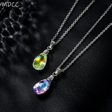Load image into Gallery viewer, Colgante Cristal Collar 2022 New Stainless Steel O Chain Water Drop Pendant Necklace Teardrop Crystal Charm Choker Necklace