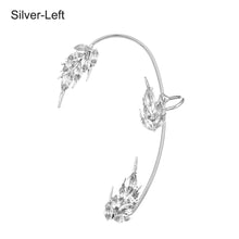 Load image into Gallery viewer, New Silver Color Butterfly Feather Ear Clips Without Piercing For Women Sparkling Zircon Ear Cuff Clip Earrings Wedding Jewelry
