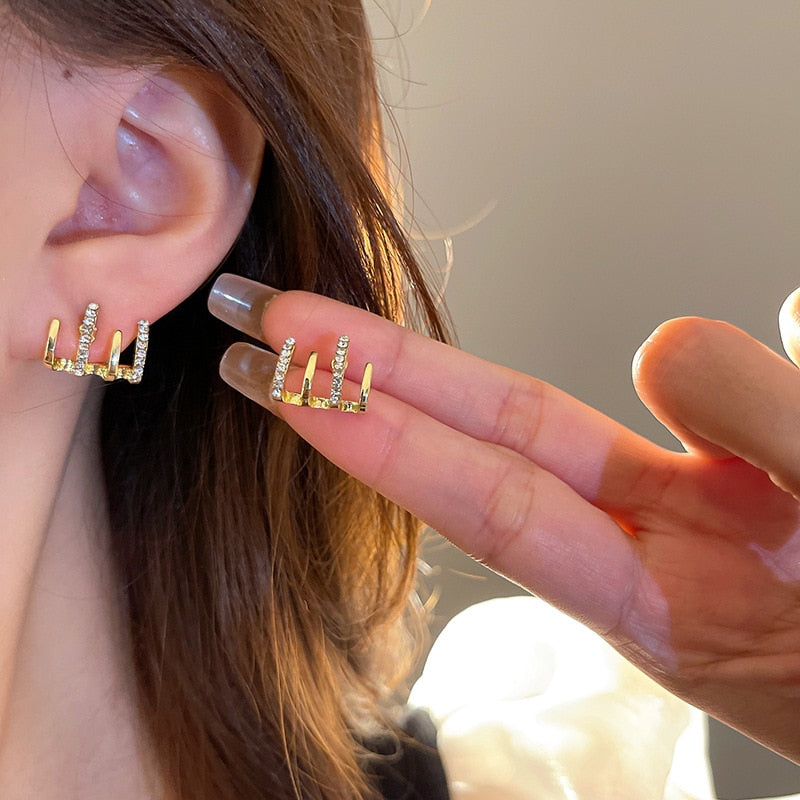 New Fashion Triangle Earrings Tassel Chain Earrings Anti-allergic Earrings For Women Long Earrings Boucle D&#39;oreille Femme