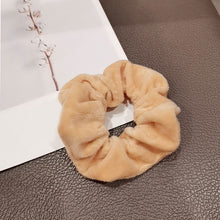 Load image into Gallery viewer, Winter Cow Color Hair Rope Women Velvet Scrunchie Rubber Band Soft Warm Elastic Hair Bands Christmas Gifts Hair Accessories