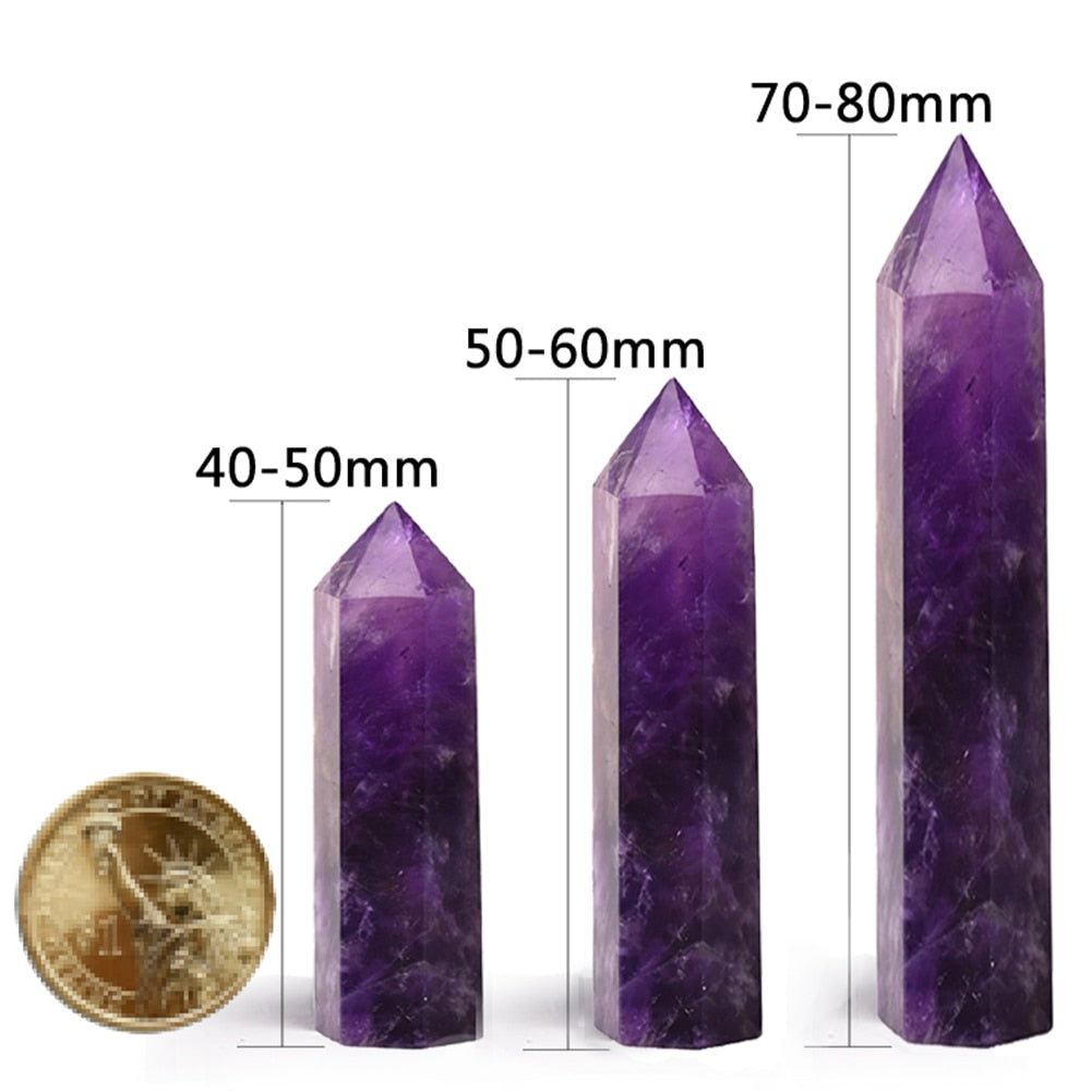 Natural Stone and Crystals Point Wand Witchcraft Rose Quartz Amethyst Home Decoration Mineral Stones Crafts Room Aquarium Decor
