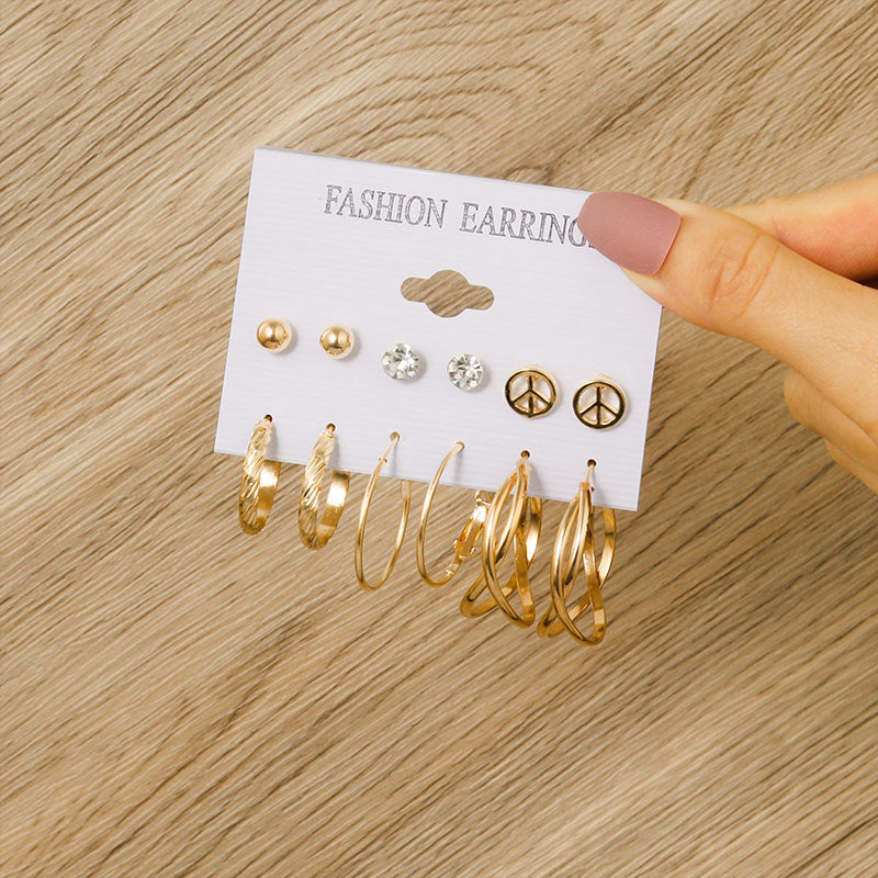 X&amp;P Vintage Geometric Gold Metal Earrings Set for Women Punk Pearl Dangle Drop Earrings 2022 Trend Set of Earrings Jewelry Gifts