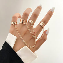 Load image into Gallery viewer, Vienkim Double Finger Chain Rings for Women Ring Set Tassel Butterfly Cross Punk Rings Jewelry Ladies Fashion HipHop Jewelry