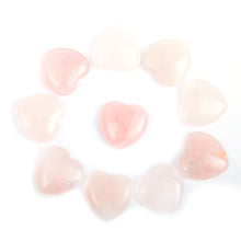Load image into Gallery viewer, 10pc/set Natural Heart Shaped Crystals Stones Mini 2cm Ornaments Reiki Rose Quartz 7 Chakras Energy Healing Gemstones Home Decor