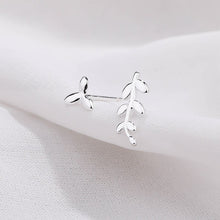 Load image into Gallery viewer, S925 Sterling Silver Asymmetric Stud Leaf Earrings for Women 2022 Summer Leaves Earring Fashion Jewelry Gifts