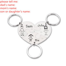 Load image into Gallery viewer, Love Cute Keychain Engraved Custom Family Gifts For Parents Children Present Keyring Bag Charm Families Member Gift Key Chain