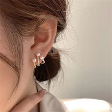 Load image into Gallery viewer, 2022 New Micro-set Zircon Pearl Gold Colour Earrings For Women Personality Fashion Earrings Wedding Jewelry Birthday Gifts