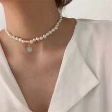 Load image into Gallery viewer, Korean Fashion Baroque Pearl Chain Choker Necklace for Women Girls 2022 Trend Jewelry Heart Pendant Necklace Bridal Engagement