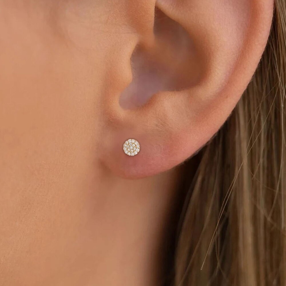 eManco  EarStud 316 Stainless Steel  Piercing Gun Gold Color Push-Back Earrings Piercing Safe For Baby And Women Gift