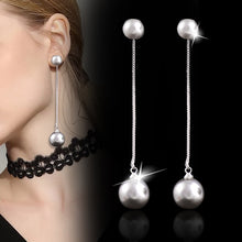 Load image into Gallery viewer, LEEKER Vintage Gorgeous Gray Double Simulated Pearl Long Chain Drop Earrings Women Elegant Wedding Jewelry ZD1 XS2