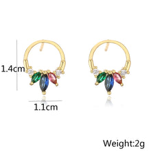Load image into Gallery viewer, Wholesale 1 Pair Cute Stud Earring Gold Color Copper Wedding Jewelry 2022 Fashion AAA Cubic Zirconia Party Jewelry Accessories