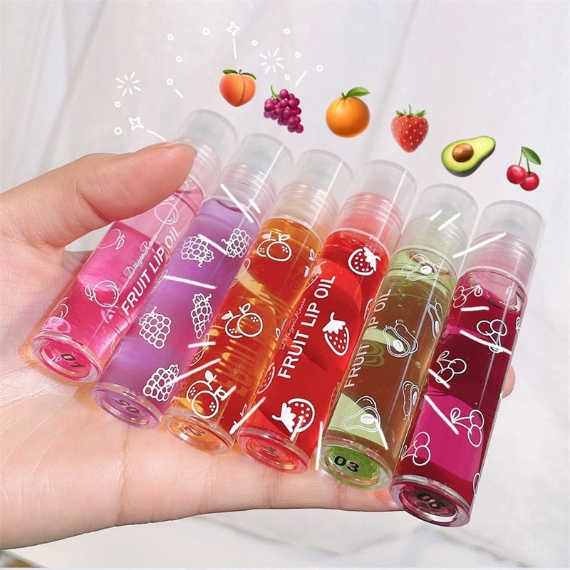 Fresh Fruit Roll-on Lip Balm Lip Makeup Primer Moisturizing Clear Transparent Lip Oil Long Lasting Hydrating Lip Gloss Cosmetics