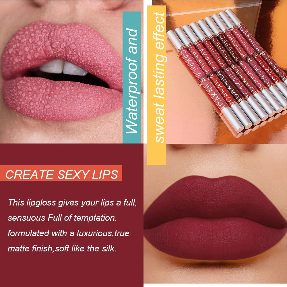 Matte Velvet Lip Glaze Waterproof Long Lasting Not EasyTo Fade Lip Gloss Silky Smooth Lipstick Makeup Sexy Women Lip Balm Gift