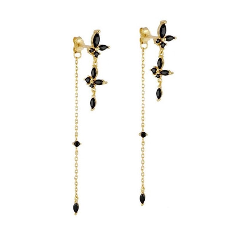 YUXINTOME 925 Sterling Silver Needle Trendy Long Tassel Butterfly Drop Earrings 2022 Fashion Hanging Earrings Jewelry Girls