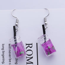 Load image into Gallery viewer, Purple Color Women Dangle Earrings Small Round Unusual Earrings Fashion Flower Butterfly Hanging earrings pendientes mujer