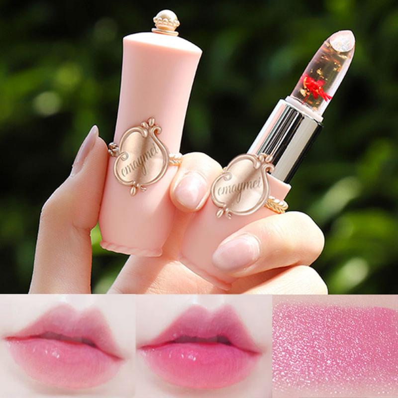 Lip Balm Crystal Jelly Lip Balm Lipstick Temperature Color Changing Flower Gloss Transparent Lasting Moisturizer Lip Care QBMY