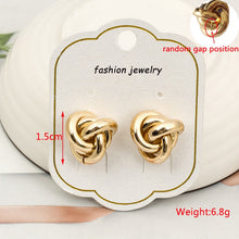 Load image into Gallery viewer, Twist Metal Stud Earrings for Women Hollow Geometric Statement Gold Color Earrings Personality Unusual Earrings Trend Brincos