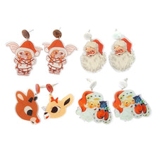 Load image into Gallery viewer, Cute Cartoon Santa Claus Christmas Earrings For Women Vintage Xmas Elf Deer Acrylic Drop Earring Gift
