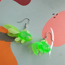 Load image into Gallery viewer, Handmade Fish Earrings 5 Colours Choose From Plastic Emulation Goldfish Earrings Funky Earrings Quirky Earrings Fashion Jewelry