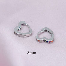 Load image into Gallery viewer, 2 Pcs Rainbow Little Huggies Hoop Earrings Girl Tiny Rings Cartilage Small Helix Piercing Conch Earlobe Tragus Circle Men Hoops