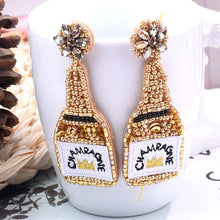 Load image into Gallery viewer, Beaded Earrings Champagne Bottle Pendant Earrings Handmade Fun Wine Glasses Beach Holiday Party Earrings Jewelry Fashion Women