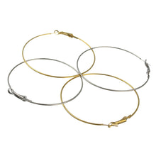 Load image into Gallery viewer, 1 Pair 25 30 40 50 60mm Rhodium Gold Color Round Big Circle Hoop Earring Hoops DIY Fashion Women Jewelry Making Accessories