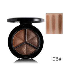 Load image into Gallery viewer, 3 Colors Shimmer Glitter Eye Shadow Palette Makeup Copper Bronzer Sliver Grey Metallic Smoky Cut Crease Eyeshadow Nude Cosmetics