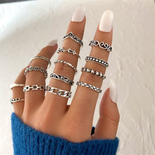 Load image into Gallery viewer, IFME Retro Bohemia Snake Leaves Ring Set Simple Style Gothic Ring Jewelry Suit New 2022 Fashion Trend Jewelry Accessories Women