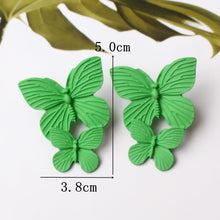 Load image into Gallery viewer, Green Color Flower Drop Earrings for Women Petals Round Heart Leaf Butterfly Metal Brincos Wedding Party Jewelry Summer Gift