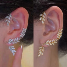 Load image into Gallery viewer, Sparkling Crystal Leaf Ear Clip Non-Piercing Earring For Women Fashion Zircon Leaves Butterfly Ear Cuff Clip Jewelry Gifts