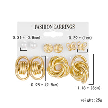 Load image into Gallery viewer, 6 Pairs Heart Butterfly Drop Earrings Set Big Circle Piercings Earrings Jewelry for Women Girl Pearl Hoop Cute Ear Buckle