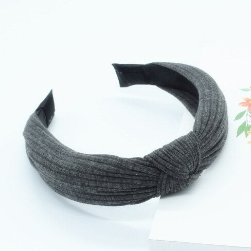 Fashion Wide Solid Knot Headbands Cross Cotton Hairbands for Women Girls Handmade Hair Hoops Ladies Bezel Hair Accessories