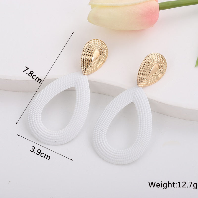 White Color Hanging Earrings for Women Korean Fashion Long Dangle Earrings Crystal Tassel Earrings Birthday Gift pendientes