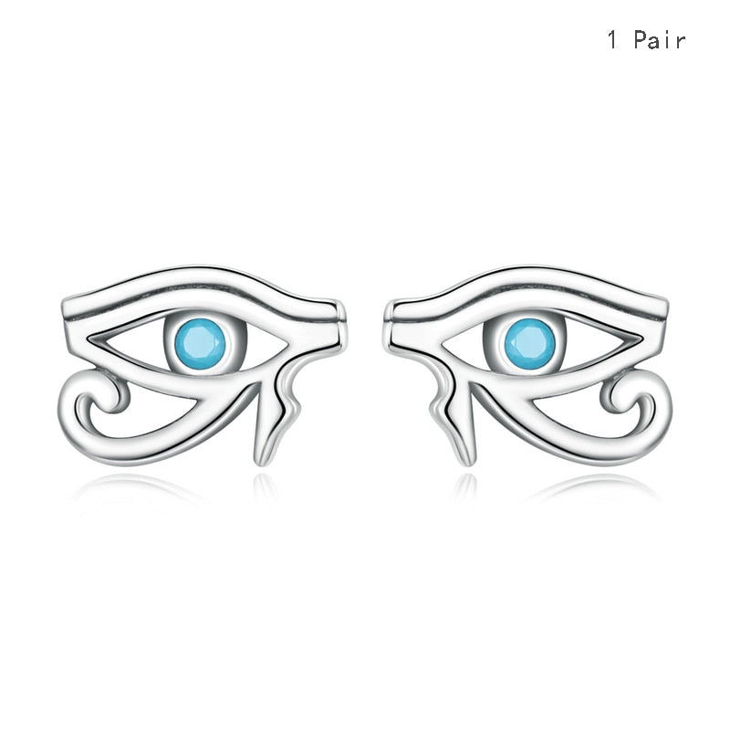 BAMOER Mono-Earring 925 Silver Clip DreamCatcher Hollow Evil Eye Turquoise Delicate Simple Hypoallergenic Ear Jewelry Gift
