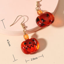 Load image into Gallery viewer, Cute Pumpkin Ghost Earrings Halloween Decoration Kawaii Orange Jewelry For Girls Party Cosplay Transparent Accessories Gift