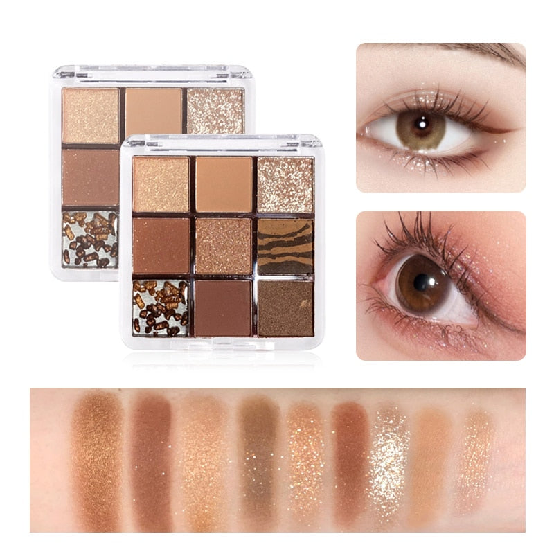 DIKALU Hot Eyeshadow Palette Glitter Pearlescent Matte Acrylic Transparent Eye Shadow Makeup Lasting Cosmetics Maquillaje TSLM1