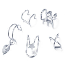 Load image into Gallery viewer, Women Girls Punk One-piece Earrings Butterfly Cross Pendant Tassel Clip Earrings Ear Studs Alloy Dangle Earring Jewelry Gift