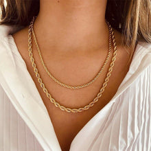 Load image into Gallery viewer, GD Twisted Rope Chain Necklaces Gold color Stainless Steel Chains Necklaces for Women Men Fashion accessories gifts