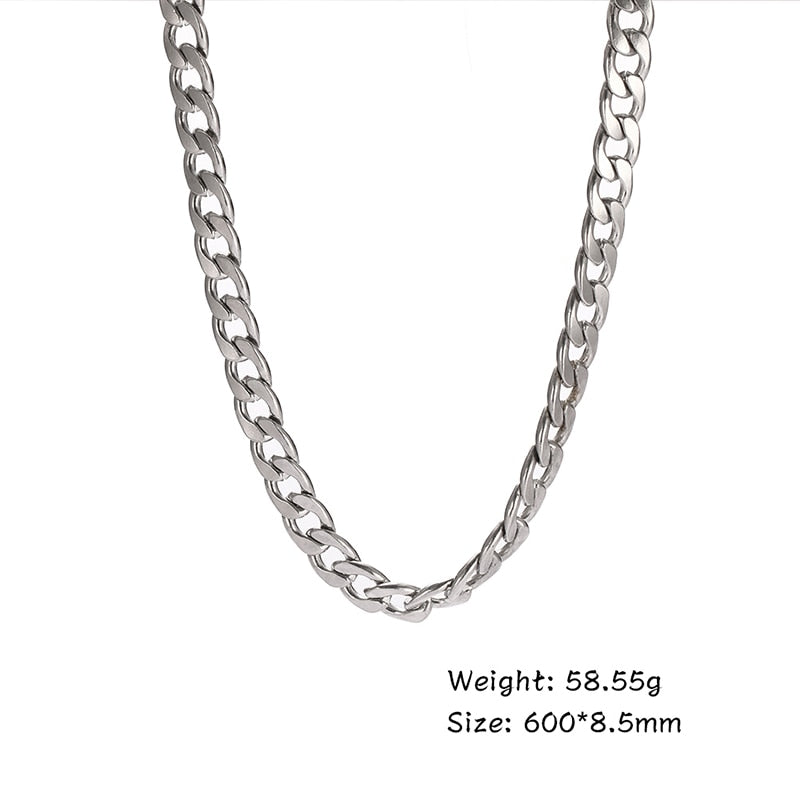 Hip Hop Cuban Chain Necklaces for Men Women Stainless Steel Figaro Box Rope Chain Chokers Men Jewelry Wholesale