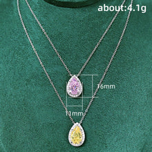 Load image into Gallery viewer, New Items With Pink Delicate Water Drop Pear Shape Copper Zircon Necklace Ladies Clavicle Chain For Christmas Party Gifts 2022