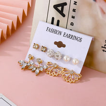 Load image into Gallery viewer, BI Trendy Women&#39;s Earrings Set Pearl Stud Earrings for Women Korean Geometric Metal Crystal Small Earrings 2022 Brincos Jewelry