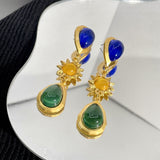 Vintage Style Fashion Resin Metallic Drop Dangle Earrings For Women Personality New Statement Long Earrings
