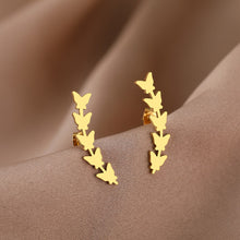Load image into Gallery viewer, Stainless Steel Earrings Delicate Butterfly Accessory Charms Trend Fine Fashion Stud Earrings For Women Jewelry Wedding Gifts