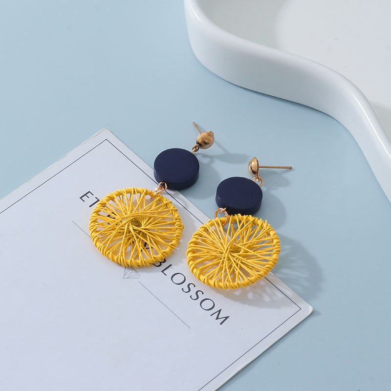POXAM Korean Fashion Statement Round Earrings for women Arcylic Geometric Dangle Drop Gold Earings Brincos 2022 Jewelry Gifts