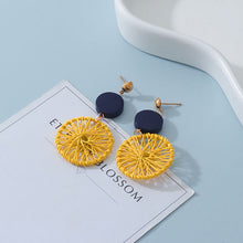 Load image into Gallery viewer, POXAM Korean Fashion Statement Round Earrings for women Arcylic Geometric Dangle Drop Gold Earings Brincos 2022 Jewelry Gifts