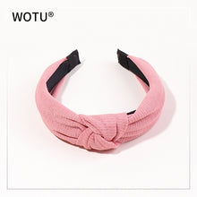 Load image into Gallery viewer, Wholesale Women candy color cotton hairbands girl&#39;s stripe white knot headbands DS lady&#39;s headwear hair accessories headwrap