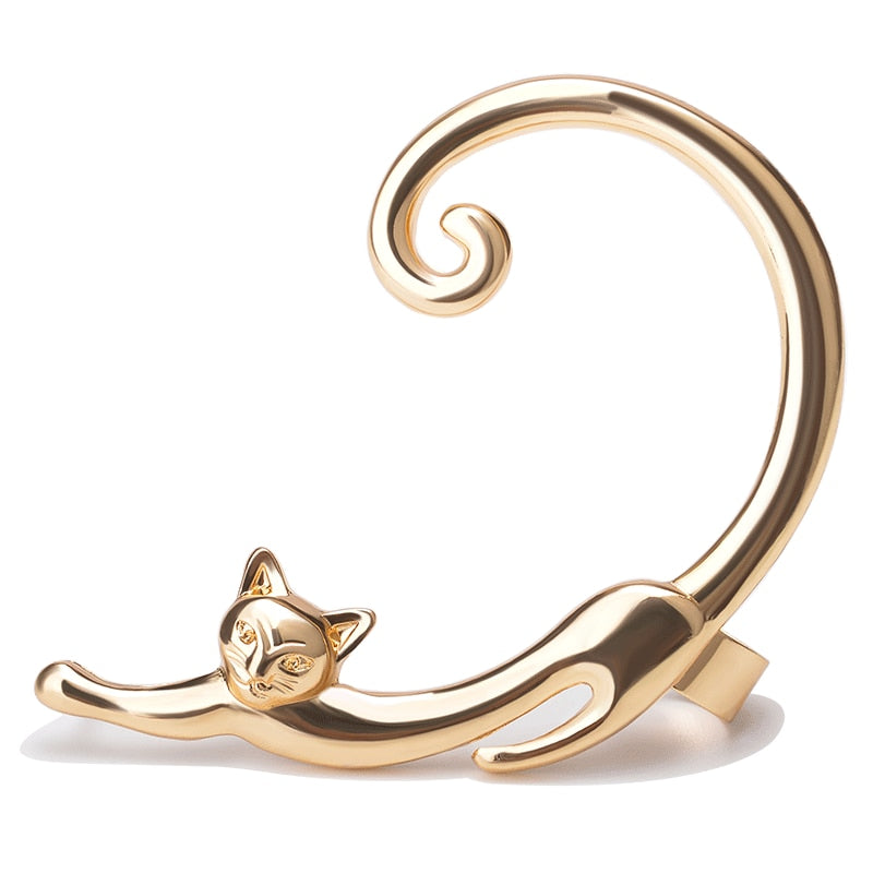 Unique Design Cute Cat Ear Cuff Earrings for Women Girl Cool Temperament Hip-hop Fashion Jewelry Ear Studs Earrings