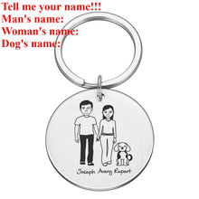 Load image into Gallery viewer, Love Cute Keychain Engraved Custom Family Gifts For Parents Children Present Keyring Bag Charm Families Member Gift Key Chain