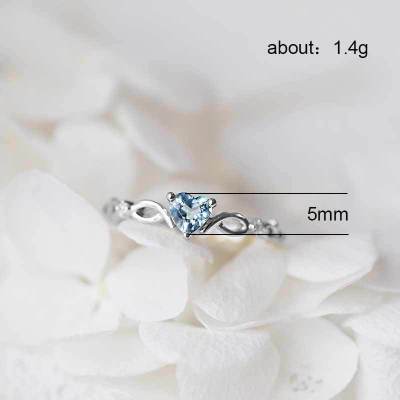 Simple heart-shaped ring, lovely finger ring for women, romantic birthday gift for girlfriend fashion personality zircon jewelry